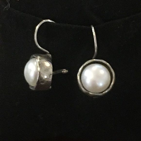 SILPADA MARGARITE Sterling Silver Pearl Drop Earrings W1750 - Picture 3 of 9
